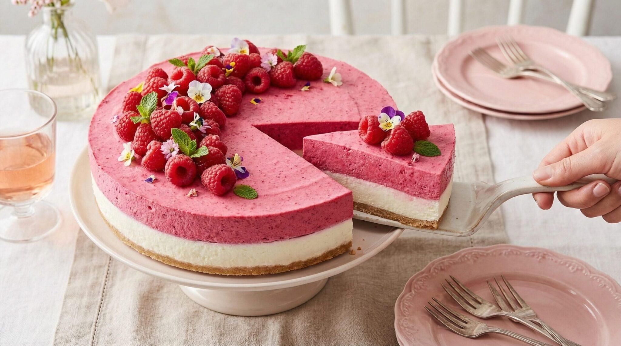 Sernik malinowy na zimno