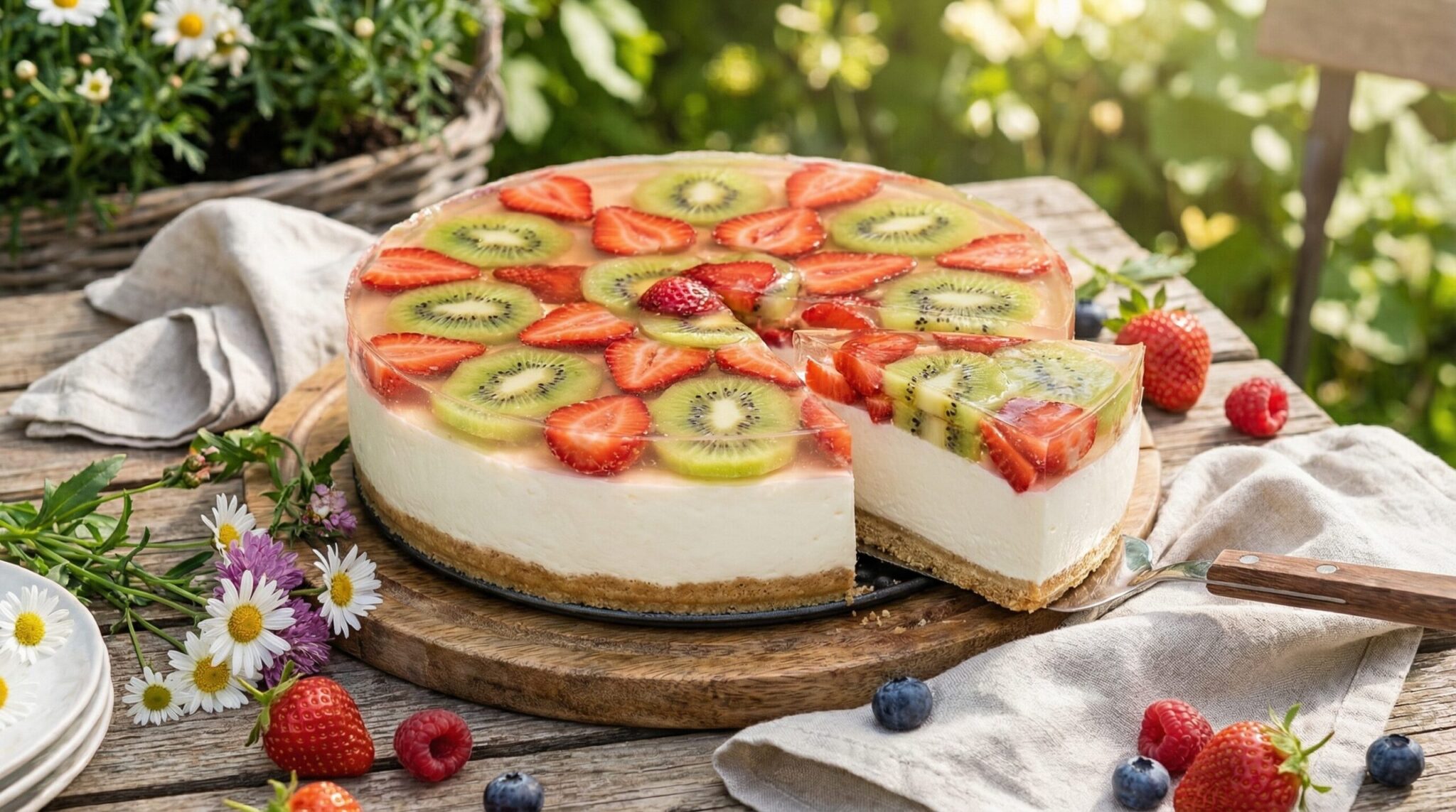 Sernik na zimno z galaretką