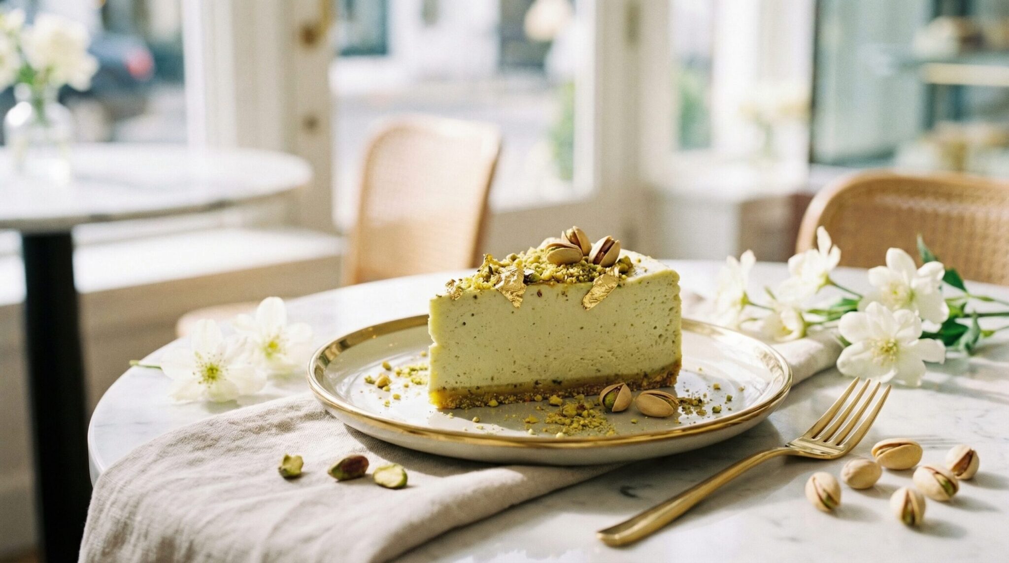 Sernik pistacjowy bez pieczenia