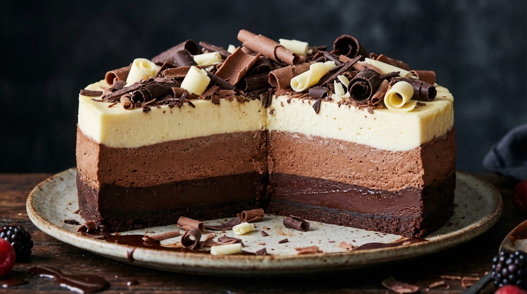 Sernik trójczekoladowy