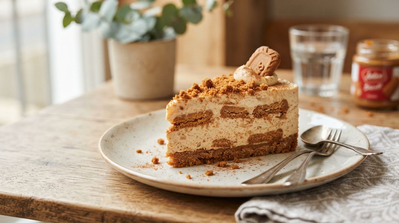 Ciasto Lotus bez pieczenia – karmelowy deser z ciastkami Biscoff