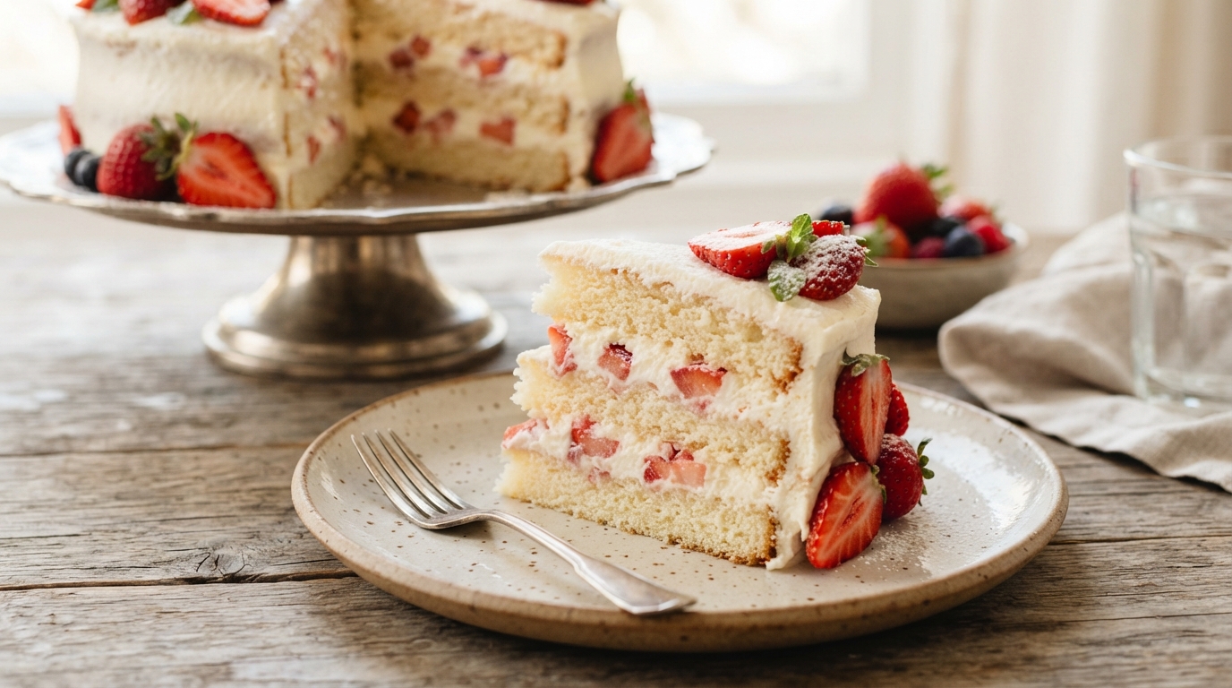 Tort truskawkowy z kremem mascarpone – lekki i wytworny